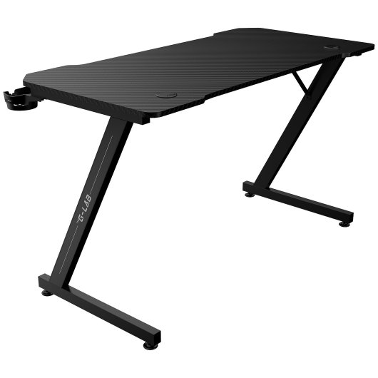 Mesa Gaming The G-Lab 120cm Metal Estável Preto com Passa Cabos