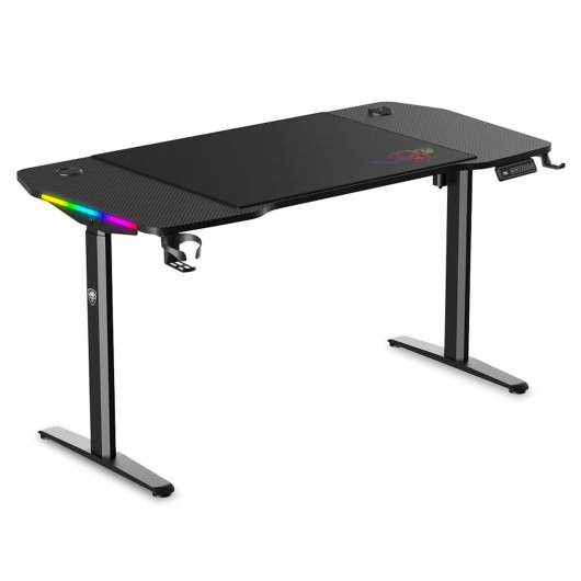 Bureau Gaming Spirit of Gamer 140cm Bois avec LED RGB et Réglage de Hauteur