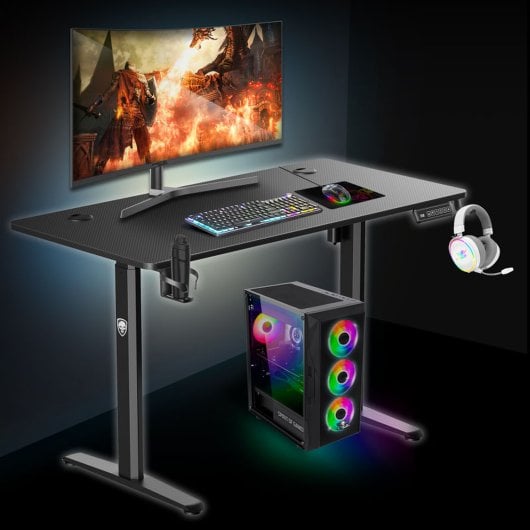 Bureau Gaming Spirit of Gamer 120cm Bois Noir Avec Ajustement De Hauteur