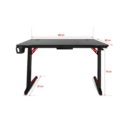 Mesa Gaming Spirit of Gamer 120cm MDF LED Gestão de Cabos Suporte