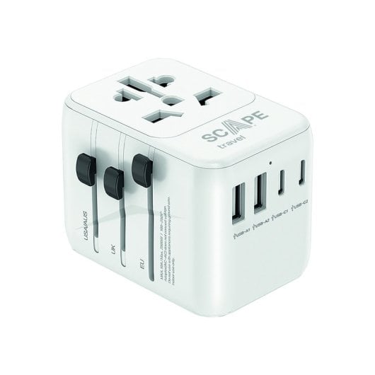 Adaptador Universal NO NAME 651 2 USB-C 2 USB-A Multiplugue Internacional 2500W