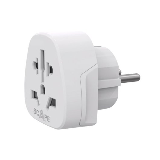 Adaptador universal de viaje Scape Travel 830 compacto para enchufes Europa Schuko multiusos
