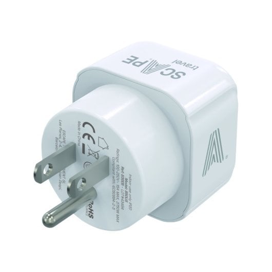 Adaptador Universal Scape Travel 850 Schuko CEE 7/7 a Tipo B USA 3pin 250V 15A 3450W