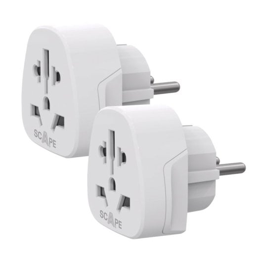 Adaptador universal de viaje Scape Travel 830 Schuko Tipo F compacto 250V 10A 2300W