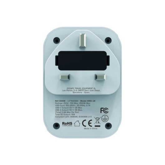 Scape Travel 830C Kompakter USB-A auf USB-C Multi-Outlet UK Universal-Reiseadapter