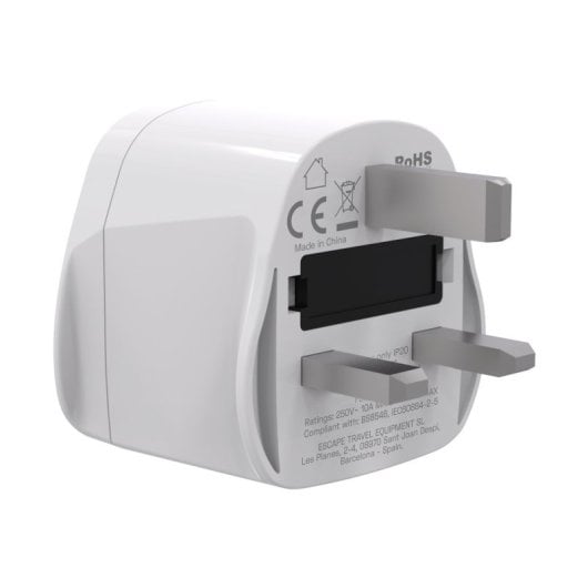 Scape Travel 830 Typ G Universal-Reiseadapter, kompatibel mit A/B/C/G/I, 250 V, 10 A, 2500 W