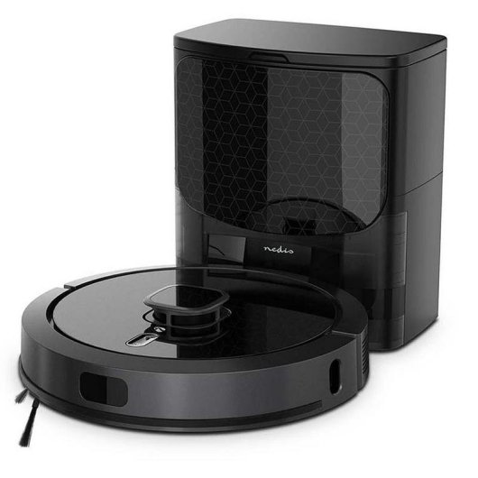 Robot Aspirador y Fregasuelos Nedis WIFIVCL002CBK con Autovaciado Navegación LiDAR 4.000 Pa Control por Voz