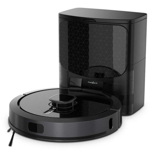Robot Aspirador y Fregasuelos Nedis WIFIVCL002CBK con Autovaciado Navegación LiDAR 4.000 Pa Control por Voz