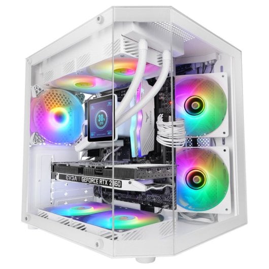 Mars Gaming MC-3TLITE Caixa Gaming Micro-ATX com Triplo Vidro Temperado e Ventoinha FRGB 120mm Branca