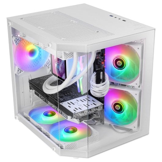 Mars Gaming MC-3TLITE Caixa Gaming Micro-ATX com Triplo Vidro Temperado e Ventoinha FRGB 120mm Branca