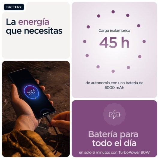 Smartphone Motorola Edge 60 Pro 12GB 512GB Pantalla 1220p IA Púrpura
