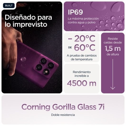 Smartphone Motorola Edge 60 Pro 12GB 512GB Pantalla 1220p IA Púrpura