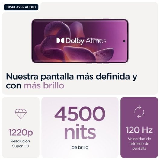 Smartphone Motorola Edge 60 Pro 12GB 512GB Pantalla 1220p IA Púrpura