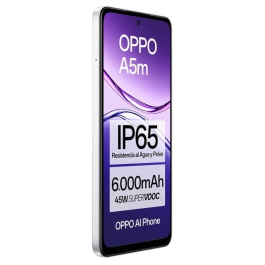 Smartphone OPPO A5m 8GB 256GB 6.67" HD+ IP65 Snapdragon 6s Batería 6000mAh Carga Rápida 45W Blanco