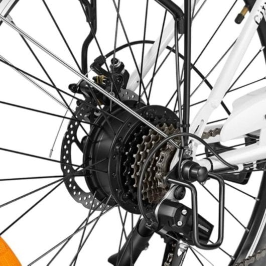 Heybike Cityscape Elektrofahrrad 250 W, 7 Gänge, 26″ Step-Through, LCD-Gepäckträger, 264 lb