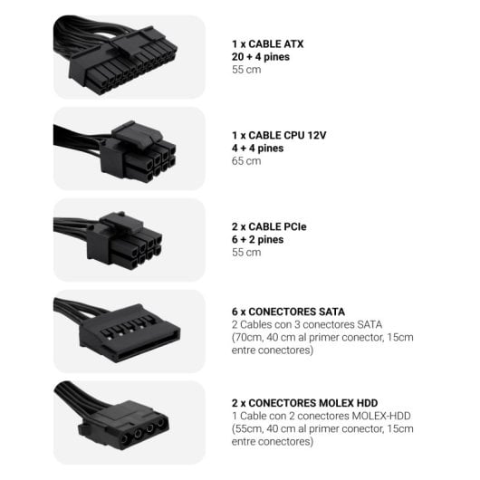 Coolbox Powerline 3 Fonte de alimentação 850W Eficiência 85%
