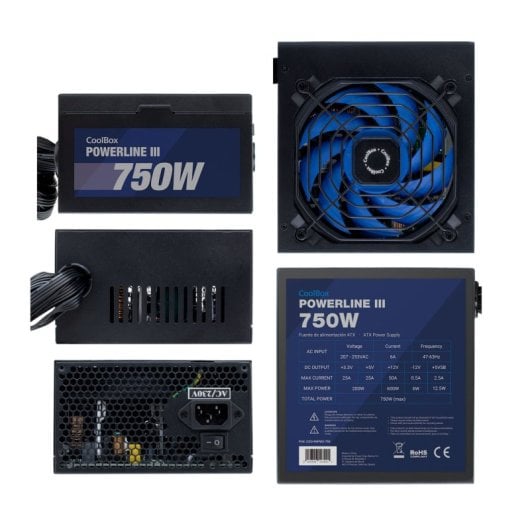 Coolbox Powerline 3 Fonte de Alimentação 750W Eficiência 85%