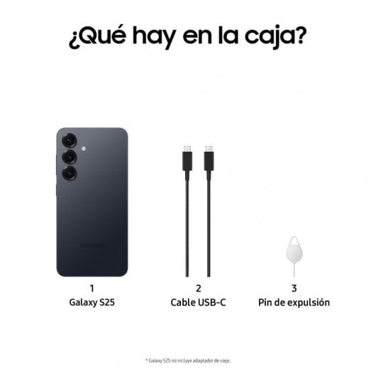 Samsung Galaxy S25 Smartphone con IA 256GB Batería 4.000mAh Negro Azulado Versión Importada EU