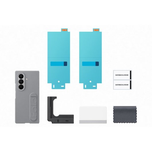Samsung Funda Silicona gris y protector de pantalla para Z Fold7