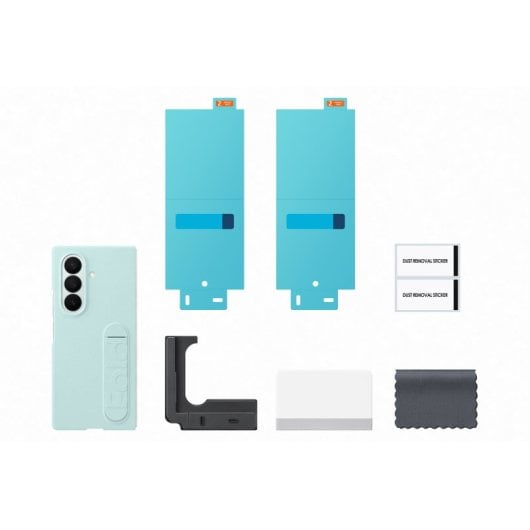 Custodia in silicone verde menta e pellicola protettiva per lo schermo Samsung Z Fold7
