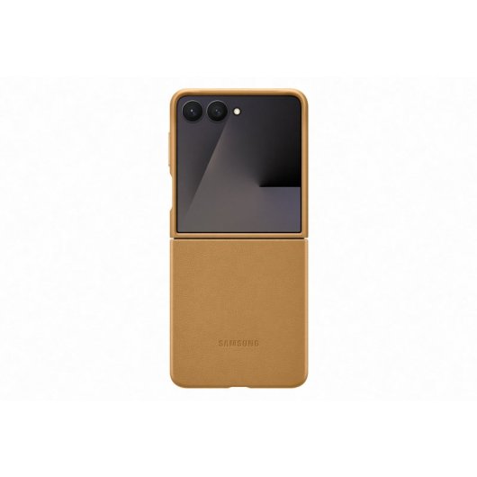 Capa de couro vegan castanho escuro para Samsung Z Flip7