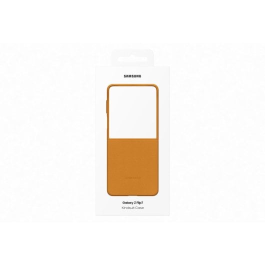 Capa de couro vegan castanho escuro para Samsung Z Flip7