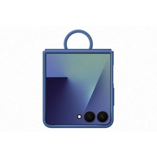 Custodia Samsung Ring Case Silicone Blu Navy con Anello per Galaxy Z Flip7