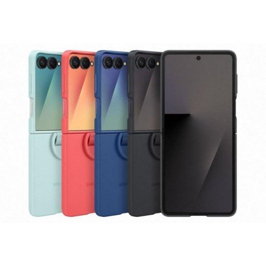 Custodia Samsung Ring Case Silicone Blu Navy con Anello per Galaxy Z Flip7