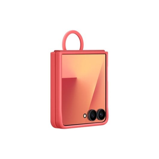 Custodia in silicone rosso con anello per Samsung Z Flip7