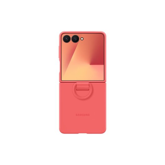 Custodia in silicone rosso con anello per Samsung Z Flip7