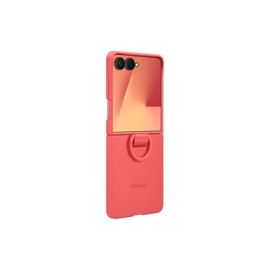 Custodia in silicone rosso con anello per Samsung Z Flip7