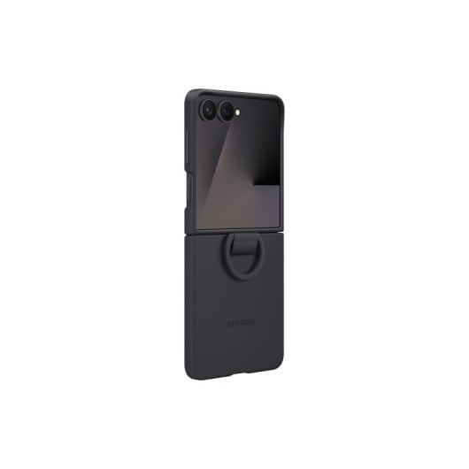 Custodia in silicone nero con anello per Samsung Z Flip7
