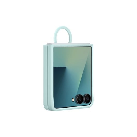 Samsung Funda Silicona con anillo verde menta para Z Flip7