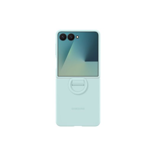 Samsung Funda Silicona con anillo verde menta para Z Flip7
