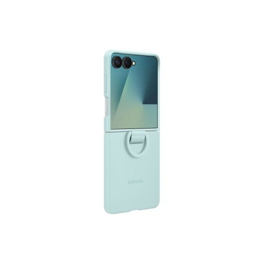 Samsung Funda Silicona con anillo verde menta para Z Flip7