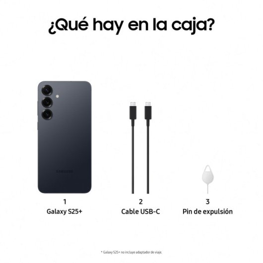 Samsung Galaxy S25 Plus Smartphone con IA 512GB Batería 4.900mAh Negro Azulado Versión Importada EU