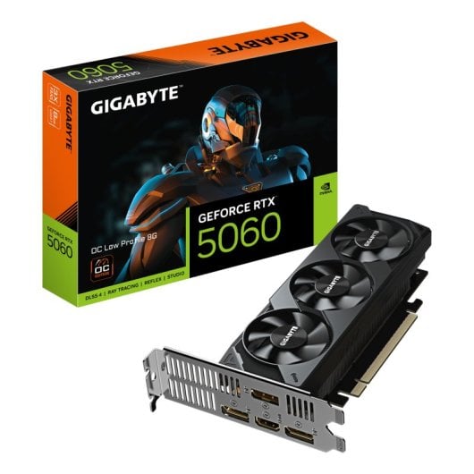 Tarjeta Gráfica Gigabyte GeForce RTX 5060 OC Low Profile 8G 8GB GDDR7 Reflex 2 RTX AI DLSS4
