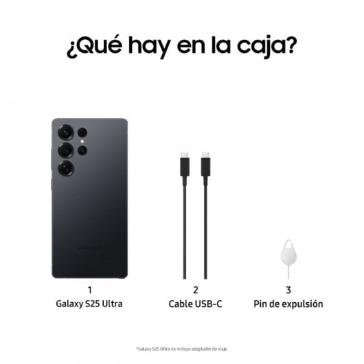 Samsung Galaxy S25 Ultra Smartphone con IA 1TB 5000mAh Titanio Negro Intenso Versión Importada EU