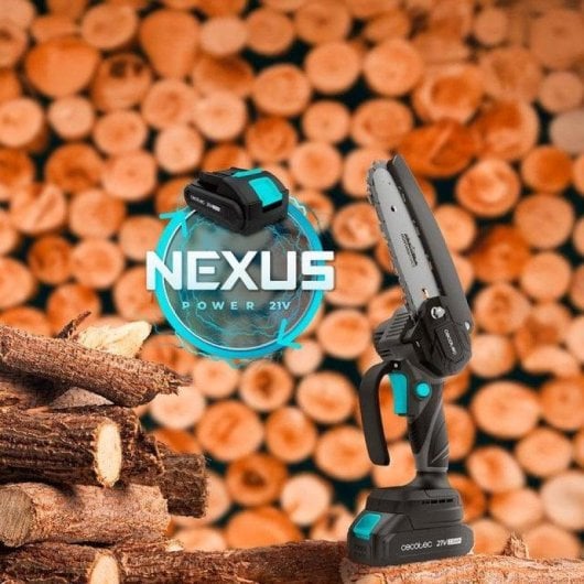 Mini motosierra Cecotec MontanaForce 6000 Hand 6" Brushless 700 W batería 21 V kit completo