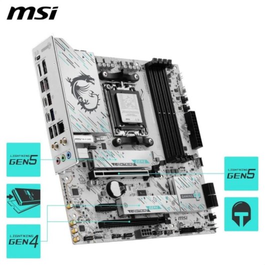 Placa Base MSI B850M GAMING PLUS WIFI B850 AM5 DDR5 Micro ATX WiFi 7 PCIe 5.0 RGB