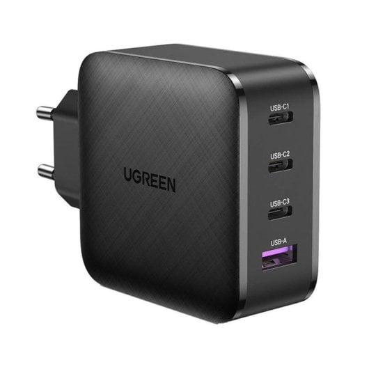 Ladegerät UGREEN CD224 65W 3x USB-C 1x USB-A GaN Schnellladegerät Schwarz