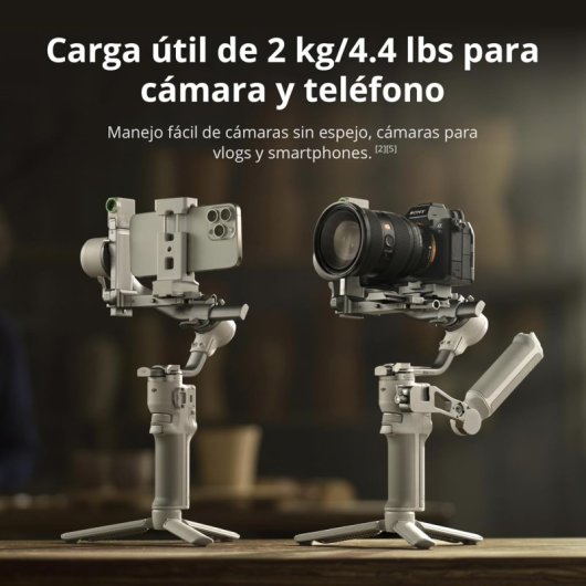 Estabilizador cámara DJI RS 4 Mini Blanco 2kg 3100mAh 13h Polímero de litio