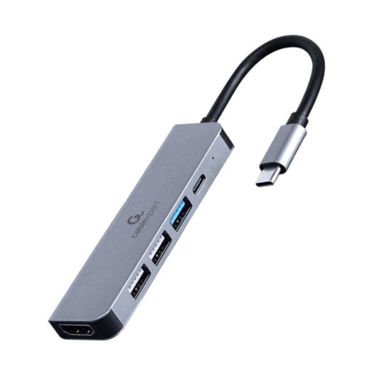 Adapter Gembird A-CM-COMBO5-03 USB-C 87W 5 Gbit/s HDMI 4K Silber