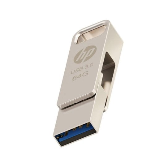 Pendrive PNY HPFD206C-64 64GB USB Type-A USB Type-C 100MBs Plata