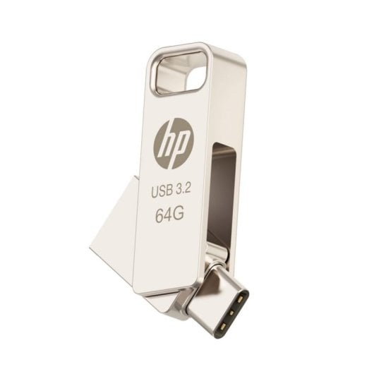 Pendrive PNY HPFD206C-64 64GB USB Type-A USB Type-C 100MBs Plata