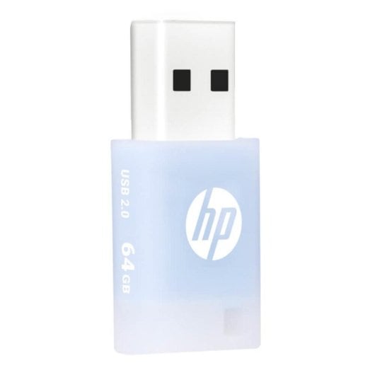 Memoria USB HP V168 64GB USB 2.0 Azul compacta con tapa y cuerpo de goma