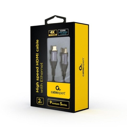 Cable HDMI Gembird CCBP-HDMI-2M 2m HDMI 2.0 18 Gbit/s Chapado Oro ARC 4K UHD 3D Negro