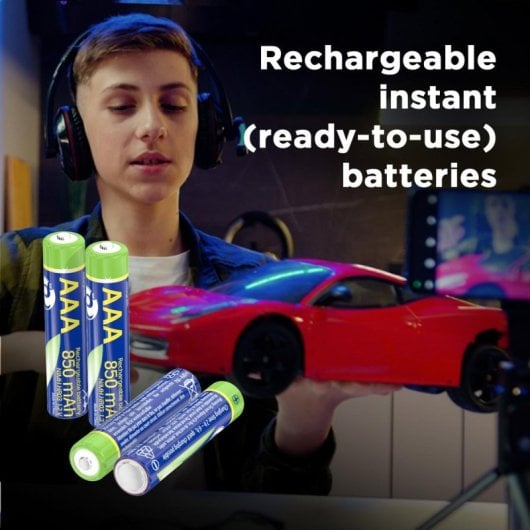 Batería recargable Gembird EG-BA-AAA8R4-01 AAA NiMH 1.2V 850mAh Pack 4 unidades