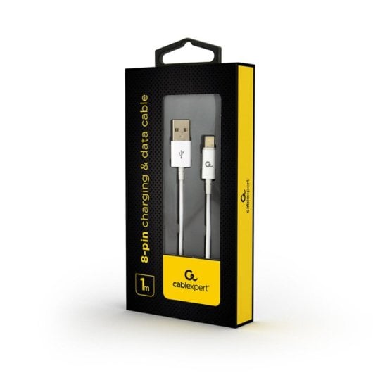 Câble Charge et Données Lightning Cablexpert CC-USB2P-AMLM-1M Blanc 1m 2,1A