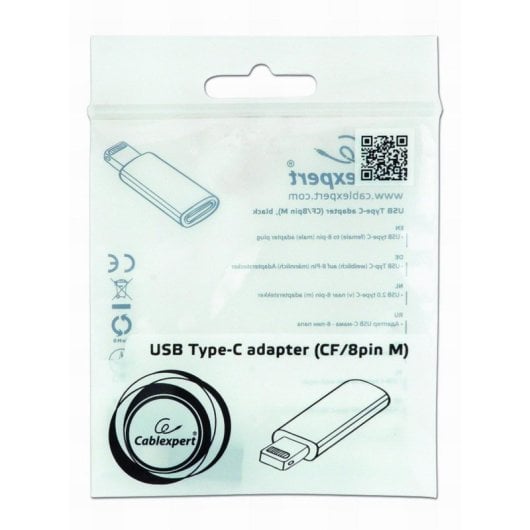 Adaptador USB tipo-C para Apple 8-pin Gembird A-USB-CF8PM-01 Preto